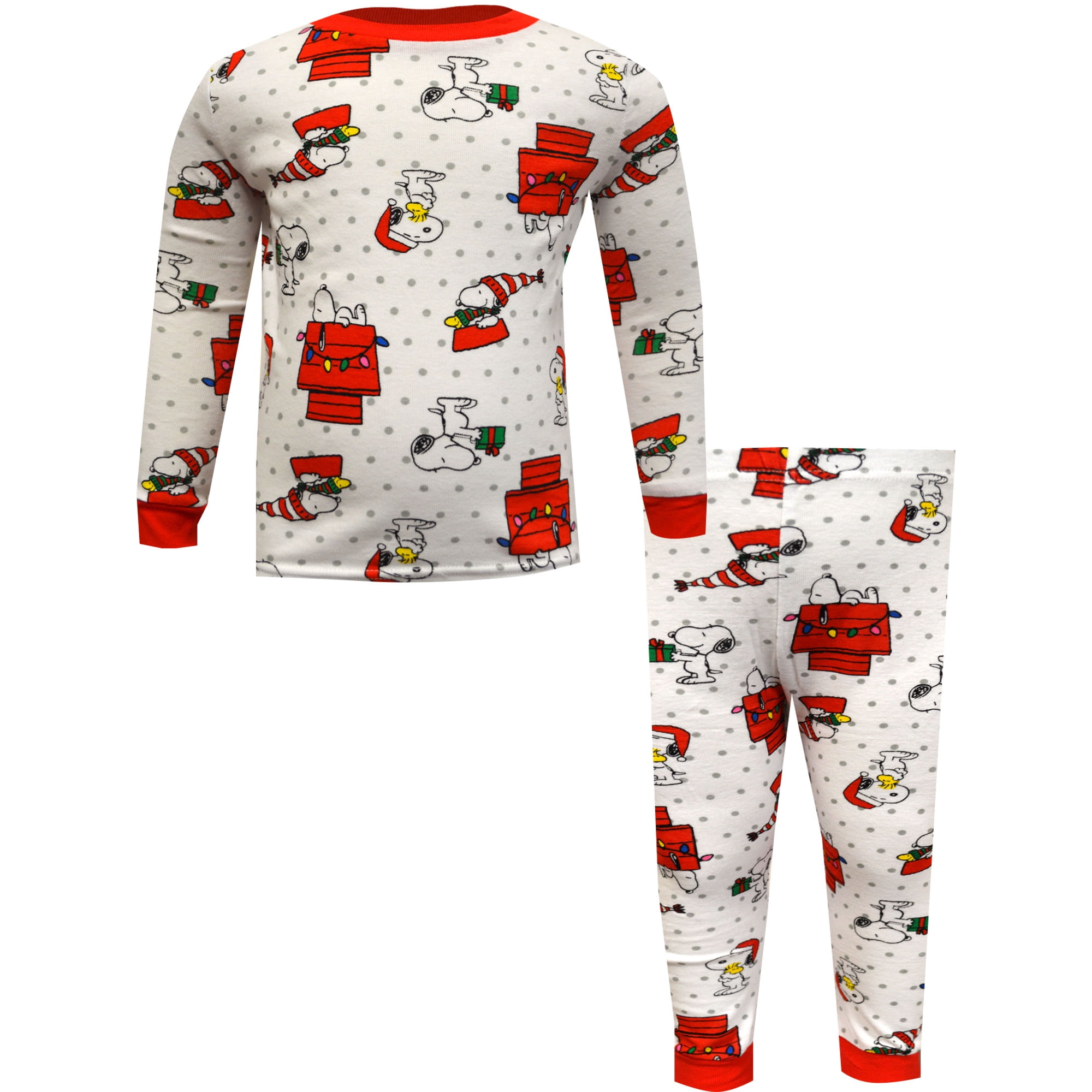 Komar Kids Boys Peanuts Snoopy and Woodstock Christmas Joy Toddler Pajama 2T
