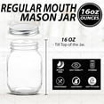 thumbnail image 2 of Glass Regular Mouth Mason Jars, 16 oz Clear Glass Jars with Silver Metal Lids ( 2-PACK), 2 of 5