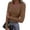 Coffee #002, variant on Women Long Sleeve Shirts Rib Knit Slim Fit Tops V Neck Basic Tee Casual Underscrubs Layer T-Shirt Yellow M