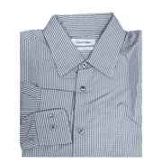 $69.50 Calvin Klein Plaid Regular Fit Shirt Cotton Wine-Grey 15.5-32/33