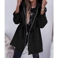 thumbnail image 2 of Long Jackets for Women Fleece Zip Up Jackets Oversized Hooded Jackets Casual Drawstring Waist Sweatshirt with Pocket, 2 of 4