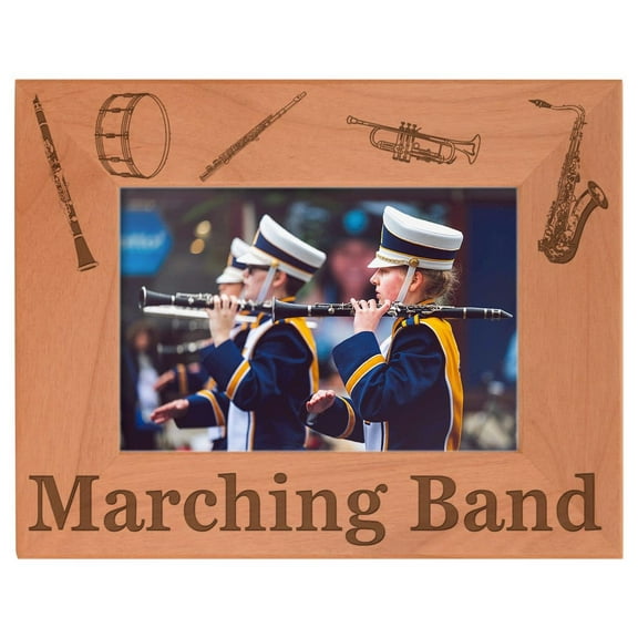 ThisWear Personalized Gifts Marching Band Gift School Band Mom or Dad Natural Wood Engraved 4x6 Landscape Picture Frame Wood