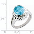 thumbnail image 2 of Primal Silver Sterling Silver Rhodium Checker-cut Blue Topaz Ring, 2 of 4