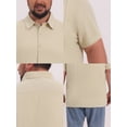 thumbnail image 7 of DARING DIVA Men's Big Tall Summer Casual Short Sleeve Button Down Shirts XL Khaki, 7 of 7