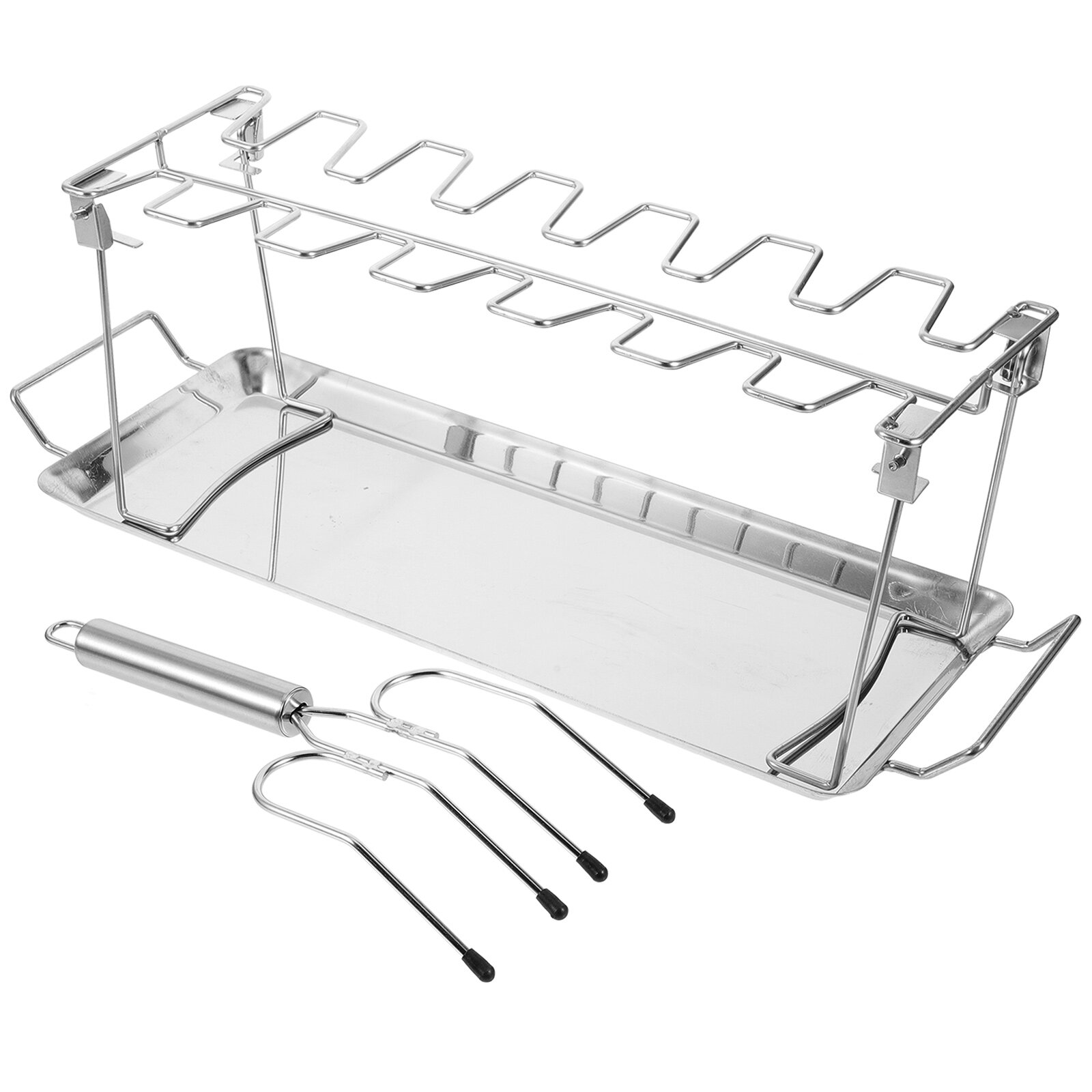 1 Set Drumstick Roasting Rack Stainless Steel Grill Fork Barbecue Rack