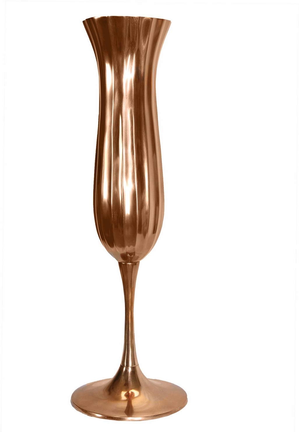 Oversized Copper Pedestal Accent Vase & Decorative Wedding Centerpiece, Handcrafted Elegant Vase