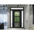 thumbnail image 3 of Front Exterior Prehung Metal-Plastic Door See-through / Manux 8555 Matte Black / 2 Side and Top Window / Office Commercial and Residential Doors Entrance Patio Garage 64" x 94" Left-hand Inswing, 3 of 6