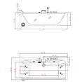 thumbnail image 4 of Empava 59 in. Acrylic Center Drain Rectangular 3-wall Alcove Whirlpool Bathtub in White, 4 of 8