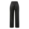 thumbnail image 3 of Likimi Womens Casual Pants Loose Fit Drawstring Elastic Waist Straight Wide Leg Solid Color Joggers Comfortable Sport Long Trousers With Pocket Size S Black, 3 of 3
