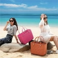thumbnail image 3 of Waterproof Unisex Fashion EVA Beach Tote - DIY Mesh Design, Large Capacity (38x32x13cm), Pink Medium Size (650g) - Anti-Deformed Casual Shoulder Bag for Travel & Daily Use, 3 of 6