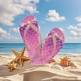 thumbnail image 4 of POLERO Kids Boys Girls Flip Flops Mermaid&Seashells Pink Print Comfort Quick-Dry Beach Pool Thong Sandals(Little Kid/Big Kid) Size 11, 4 of 7