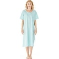 thumbnail image 1 of Chemises de Nuit d'Été pour Femmes, Douce 100 % Coton Confortable Légère à Manches Courtes Nuisette pour Dames, 1 of 5