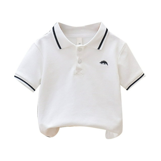 Sunnyoo Polo Décontracté pour Garçons Bébé Coupe Classique T-Shirt à Manches Courtes Hauts d'Uniforme Scolaire
