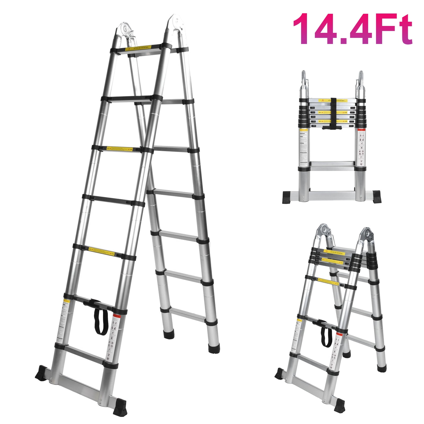 Otufan Foldable Telescopic Ladder 14.4' Aluminum Telescopic Ladder