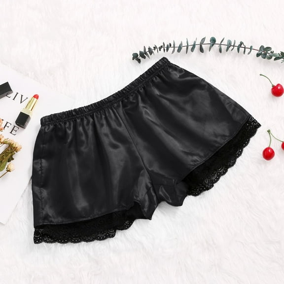 ALLLIST Silk Pajamas Women Shorts Plus Size Bottoms Black Plain Cozy Home Clothes Women Loungewear