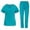 01-Blue, variant on Women Scrubs Sets Stretch Tops with Pockets & Cargo Pants Jogger Nurse Work Uniform Quick Drying