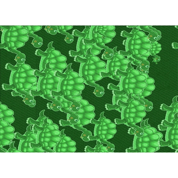Ahgly Company Machine Washable Indoor Rectangle Transitional Green Area Rugs, 7' x 9'