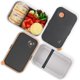 thumbnail image 2 of Lunch Box 1000ML with 2 Compartments,BPA Free,Airtight, Microwave & Dishwasher Safe,with CE,FDA,RoHS Certifications 191x119x68mm(Orange), 2 of 5