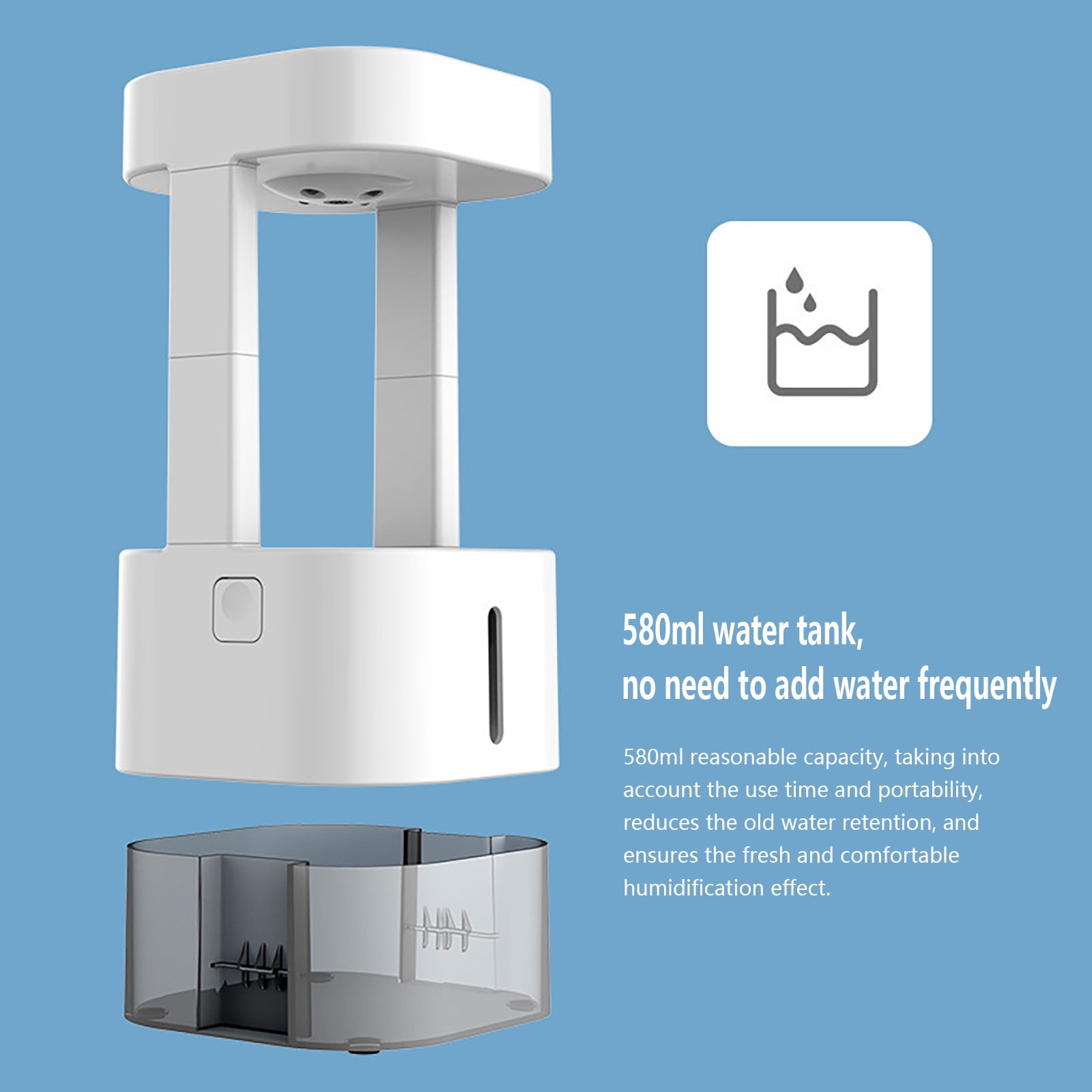 VBODN Humidifier,Humidifier for Large Room,Humidifier for House,Humidifier and Air Purifier In One,for Office,Car,Room with Night - Quiet Mini Humidifier