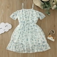 thumbnail image 5 of Fsqjgq Baby Girl Clothes Girls Dress Size 8 Fashion 19 Month Girl Clothes White Children Dress Girls Summer Suspender Floral Flanged Small Fresh Frilly Beach Dress Fashion 120, 5 of 6