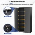 thumbnail image 4 of AUHUP 72" Metal Cabinet with Locking Doors and 5 Adjustable Shelves, Black Garage Storage Cabinet for Warehouse, Basement, Home Office, Tool File Storage Utility Cabinets, 4 of 9