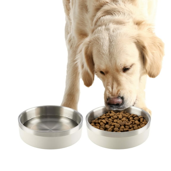 PETMAKER Set of Two 32oz Double Wall Insulated Stainless Steel Dog Bowls