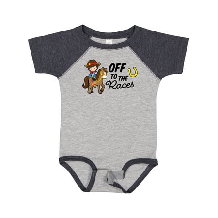

Inktastic Off to the Races with Cowboy on Horse Gift Baby Boy Bodysuit