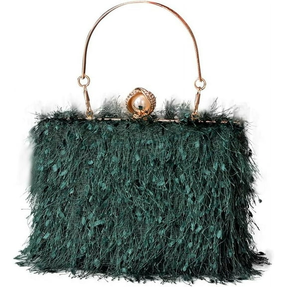 MMYGU Tassel Evening Bag for Women Rhinestone Clutch Bag Beaded Handbag Bridal Wedding Purse Shoulder Bag