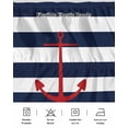 thumbnail image 5 of Navy Blue Striped Wrap Around Bed Skirts for California King Bed 18" Drop,Bed Skirt with Adjustable Elastic Belt Dust Ruffle Bed Valance Red Beach Nautical Anchor Ocean Coastal Bed Frame Cover, 5 of 7
