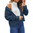 thumbnail image 3 of Qaspx Fashion Jackets for Women Casual Cropped Shackets Fall Button-up Shirts Corduroy Tops, 3 of 7