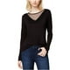 thumbnail image 2 of maison Jules Camiseta adornada con contraste de ilusión con volantes para mujer deepblack XS, 2 of 2