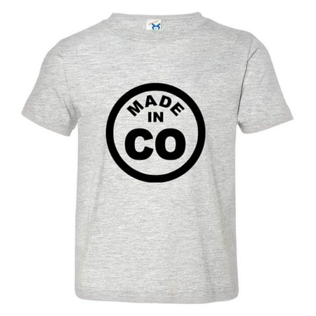 

PleaseMeTees™ Toddler From Born Made In Colorado CO Logo Label HQ Tee
