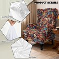 thumbnail image 5 of Eheartsgir Autumn Floral Leaf Wingback Armchair Covers 2 Piece Set, Wing Back Couch Covers for Living Room, Stretch Polyester Fabric Removable Elastic Cover for Home with Pets, 5 of 7