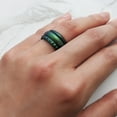 thumbnail image 4 of Enchanted Forest Emerald Green Breathable Silicone Ring for Men and Women 4mm Bandwidth, 4 of 8