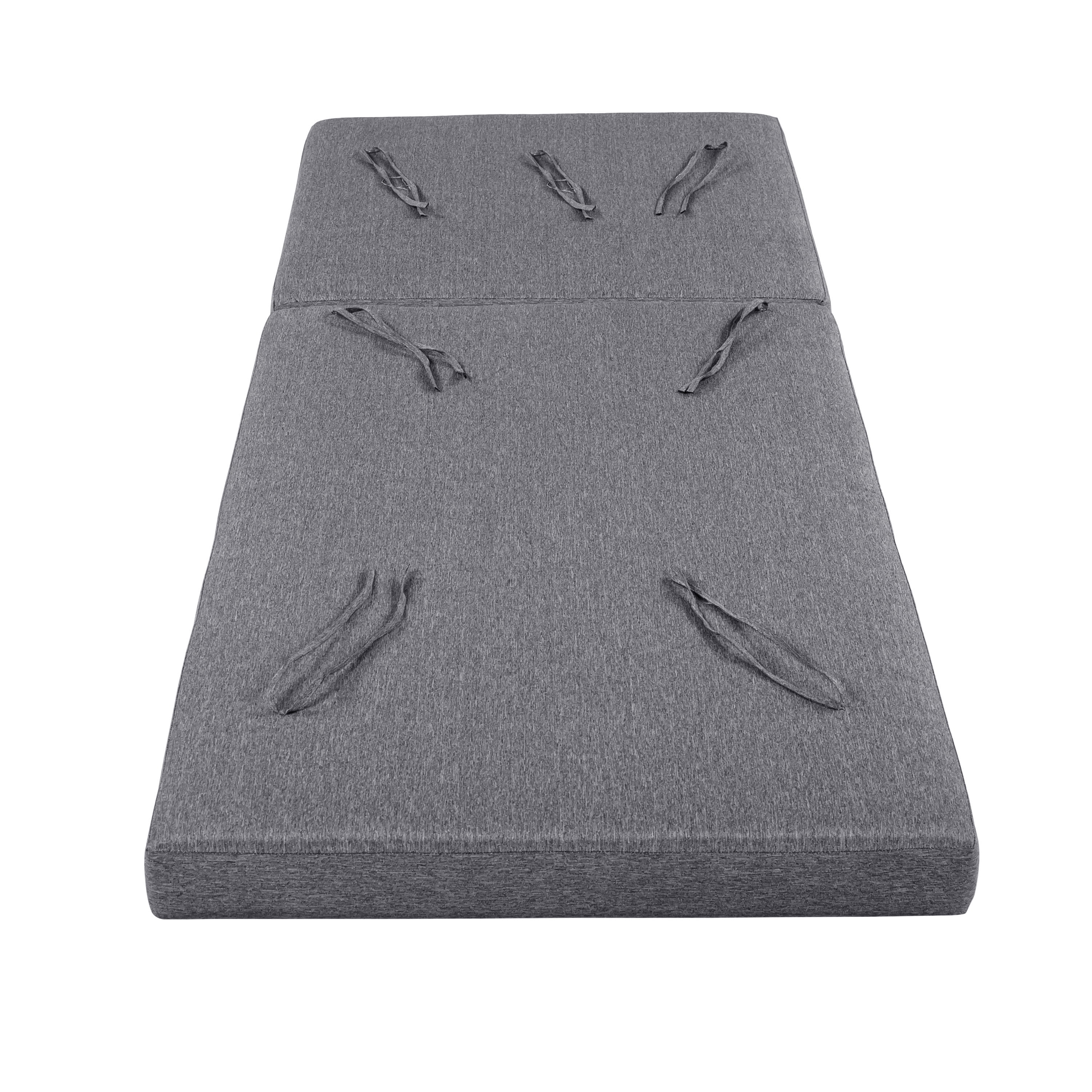 Outdoor Chaise Lounge Cushion Only, Water-Resistant Patio Lounge Chair Cushion with Removable Cover, Grey