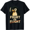 thumbnail image 1 of Fight or Flight Meme Penguin North Pole Knife Camiseta de animales, 1 of 2