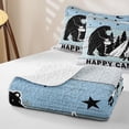 thumbnail image 4 of Catabedysis Rustic Camping Bed Spread Queen,Bear Silhouette Print Queen Coverlet Set For Boys,Multicolor,3-Piece, 4 of 6