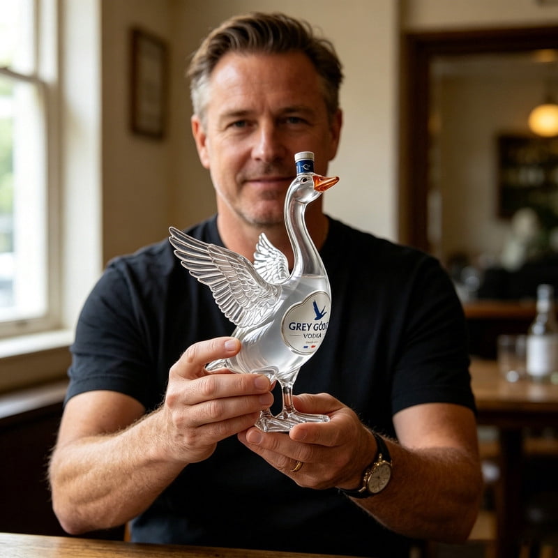 11.8oz Grey Goose Goose-Shaped Glass Decanter, Elegant Liquor Bottle with Cap for , & , Unique Home Bar Gift