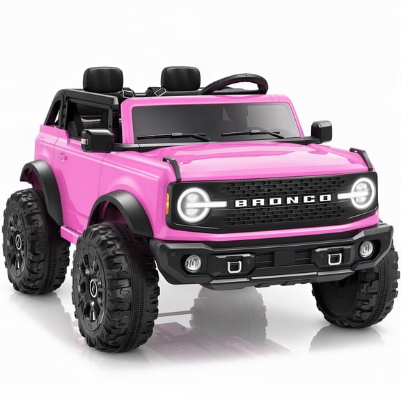 iYofe Licensed Ford Bronco 24V 2 Seater Powered Ride On w/Remote Control, Lights, Music, 4-Wheel Suspension, Electric Car for Kids Ages 3-8