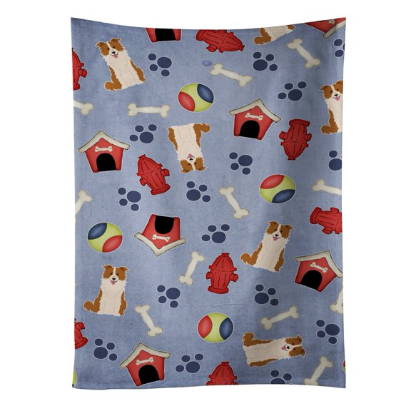 Carolines Treasures BB2732KTWL Dog House Collection Border Collie Red White Kitchen Towel 15 X 28" multicolor