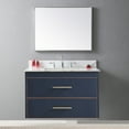thumbnail image 4 of Montary 37inch Bathroom Vanity Top Sintered Stone Carrara Gold Tops with Rectangle Undermount Ceramic Sink and 3 Faucet Hole for Bathroom Cabinet, 4 of 8