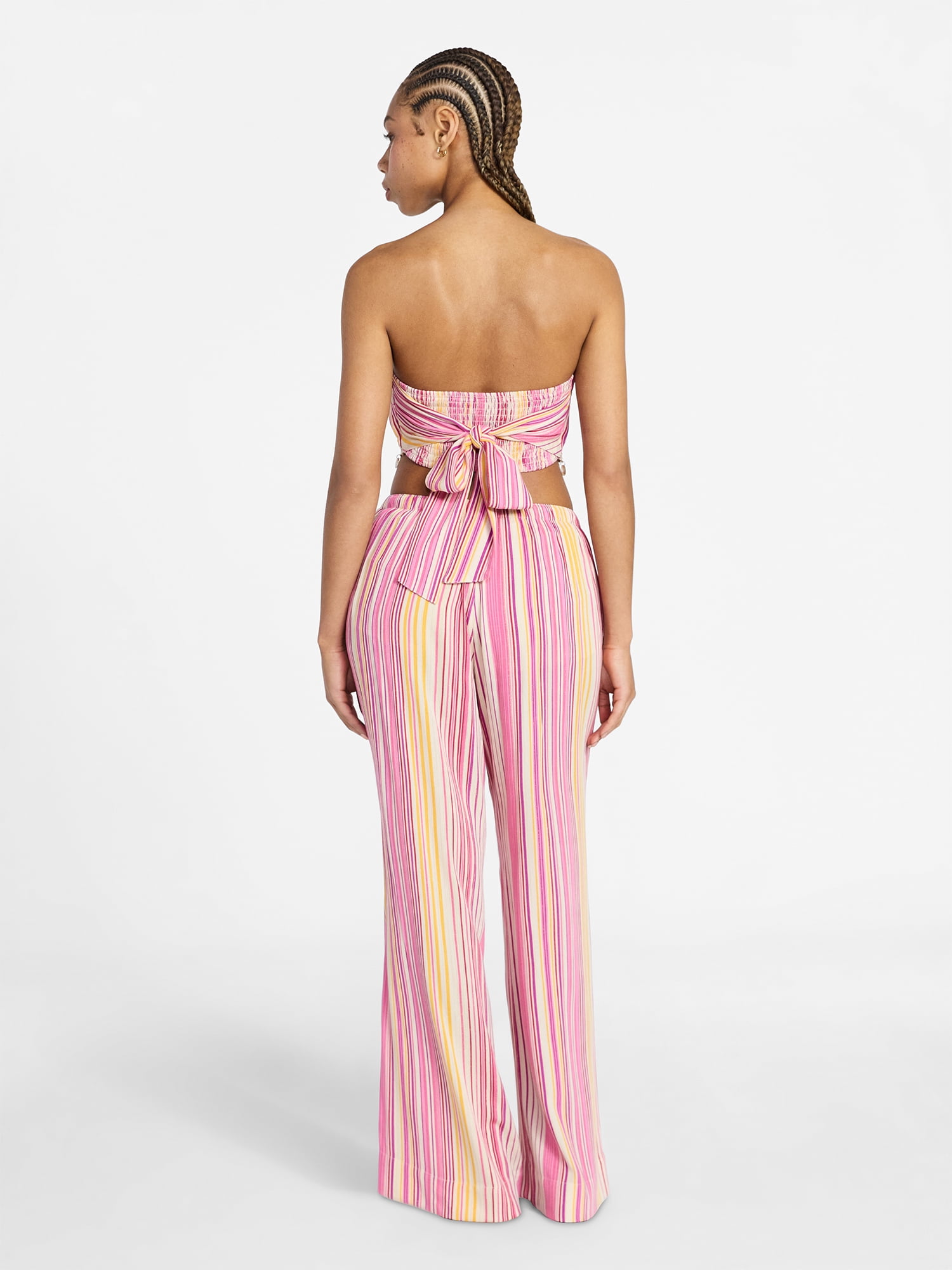 No Boundaries Scarf Top and Beach Pants Set, 2-Piece, Women's XXS-XXL