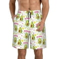 thumbnail image 2 of Uemuo Avocado Work Out Pattern Men's Swim Trunks Hawaiian Beach Bathing Suit Swimsuits Beach Quick-Dry Shorts with Pockets-, 2 of 9