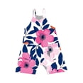 thumbnail image 5 of WRKEKC Jumpsuit for Girls Sleeveless Floral Print Spaghetti Strap Romper with Pockets Summer Casual Short Overalls for Kids 5-14 Years, 5 of 5