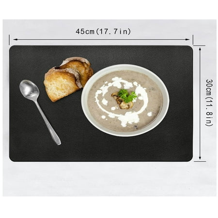 

Faux Leather Placemats Black Table Place Mats Set of 4