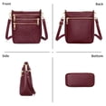 thumbnail image 3 of FALAN MULE Small Vegan Leather Women Crossbody Shoulder Bag Multi Zipper Pocket Handbag, 3 of 6