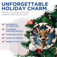 thumbnail image 2 of Cute Reindeer with Christmas Ornament - 3D Breakout Reindeer - 2.8" Round - Premium Glossy Ceramic with UV Printed Design - Gold String Included - Perfect Holiday D?cor - BMCO0050, 2 of 7