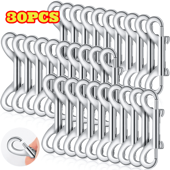 YanJici Double Ended Bolt Snaps Hooks, 30pcs Zinc Alloy Trigger Chain Metal Clips Key Holder for Linking Key Chain Dog Leash Collar Pet Sling