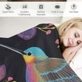 thumbnail image 3 of Nawypu  Hummingbird Bird Throw Blanket Ultra Soft Cozy Blooming Flowers Decorative Flannel Blanket All Season for Home Couch Bed Chair Travel, 3 of 6