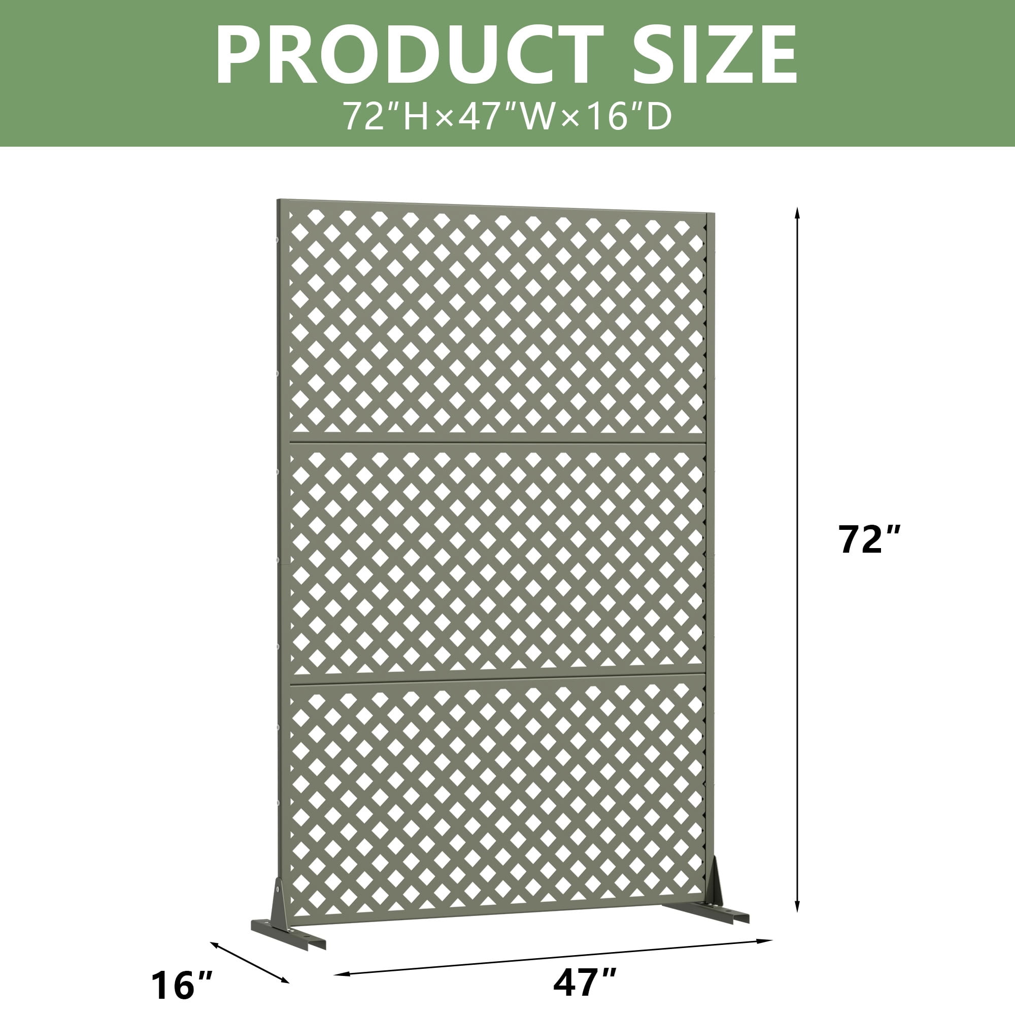 MAYEERTY 72*47in Outdoor Privacy Screen, Corrosion Resistant Metal Privacy Fence, Privacy Panel for Patio, Balcony, Backyard, Garden